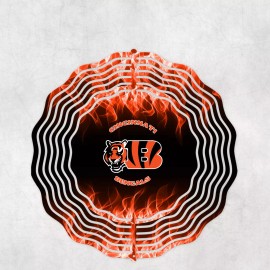 Handmade Cincinnati Bengals Inspired 10" Wind Spinner #2