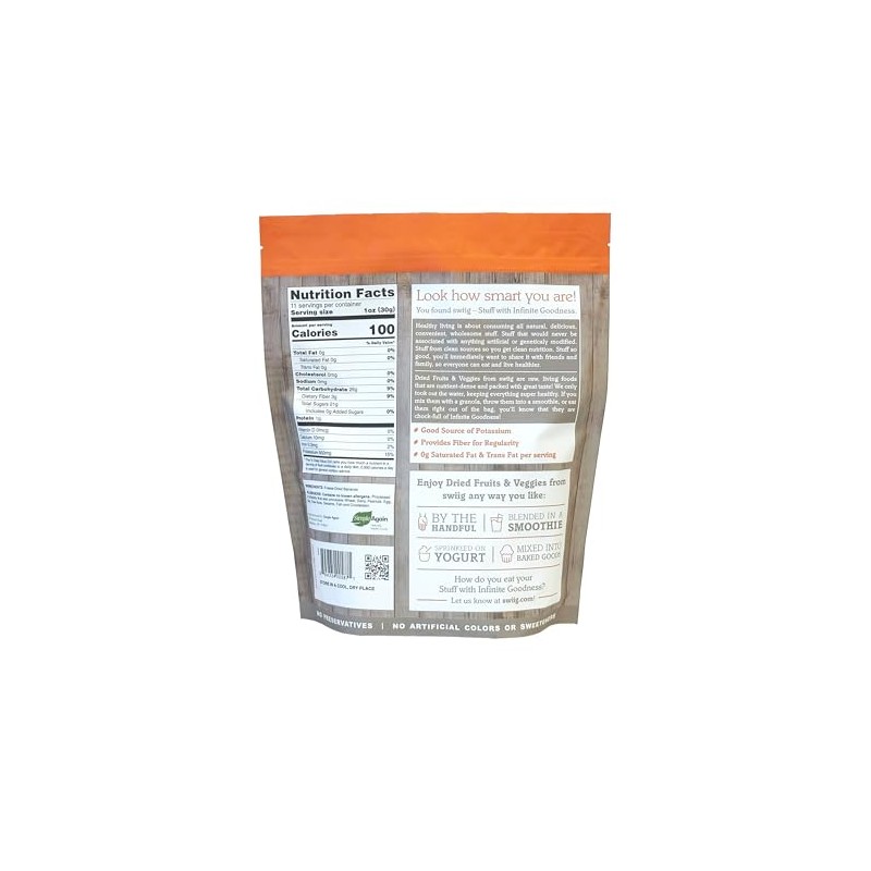 swiig Freeze-Dried, Bananas, Raw, Vegan, Potassium Rich, No Added Sugar