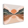 Stupell Industries Misty Sunrise Geometric Green Mountain Lake Reflection, Designed