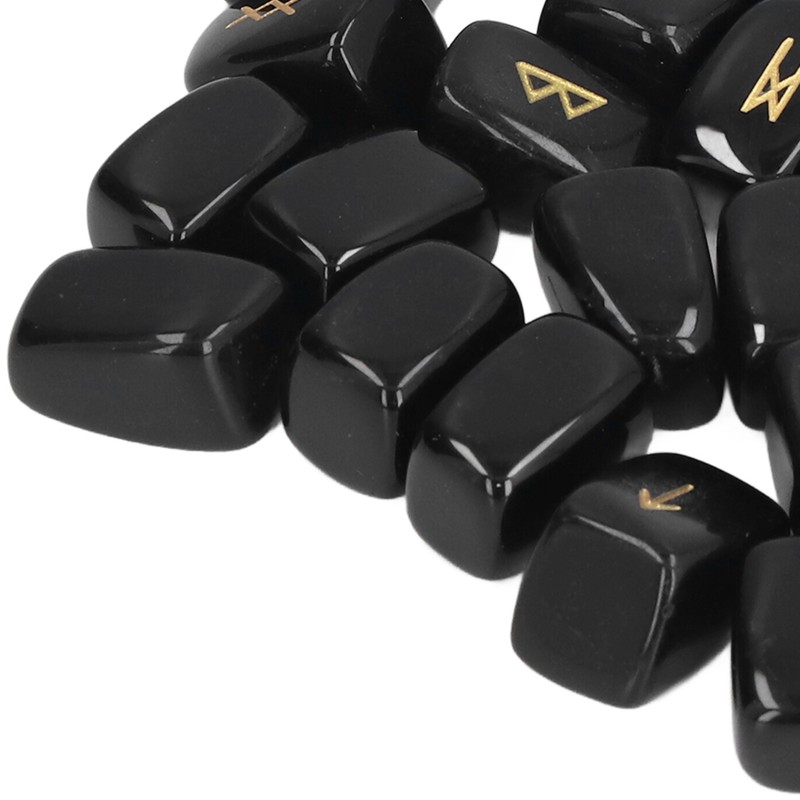 Rune Stones Ancient Rune Fine Workmanship Stylish Appearance Obsidian Material