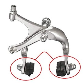 Fat-Cat 2 Pairs (4 Pieces) Bike Cycle Bicycle Rubber Brake Pads No-Noise No-Skid, 40mm (Black)