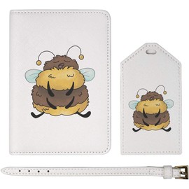 'Sleepy Bumble Bee' Passport Cover & Luggage Tag Travel Set (PA00030101)