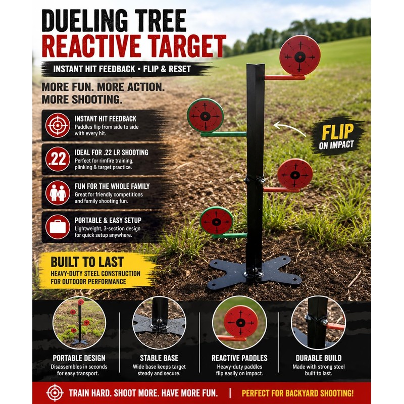 Dualing Tree for .22 Rimfire Shooting,Metal Dueling Tree kit with