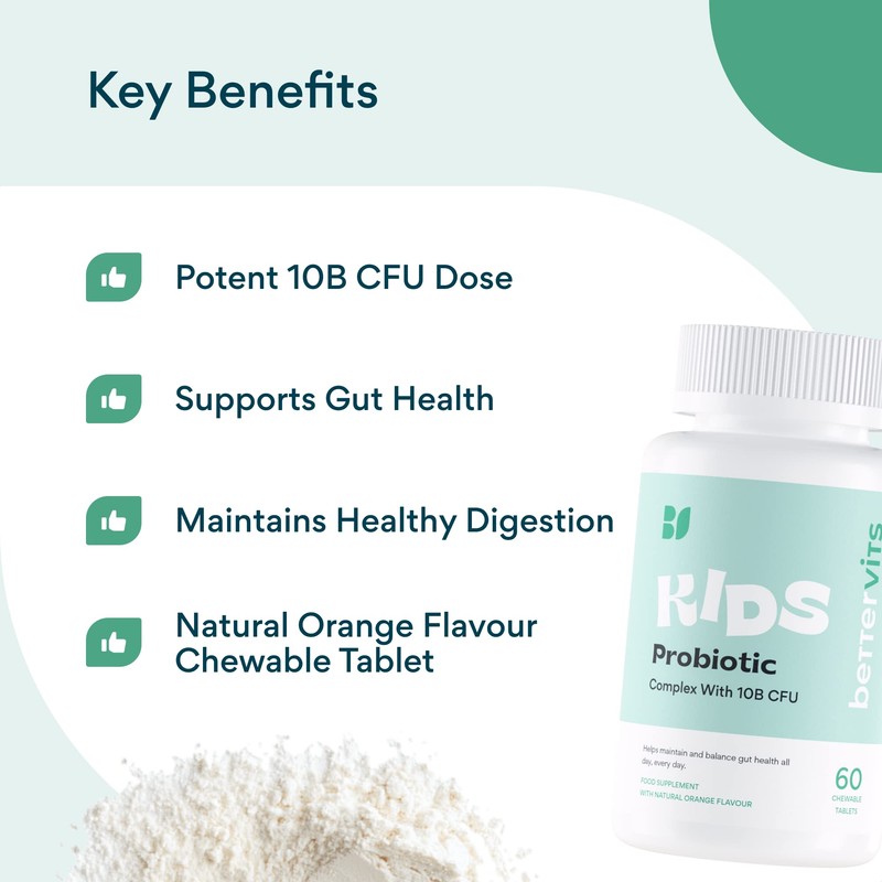 Bettervits Kids Chewable Probiotic | 10B CFU | 10-16 Year
