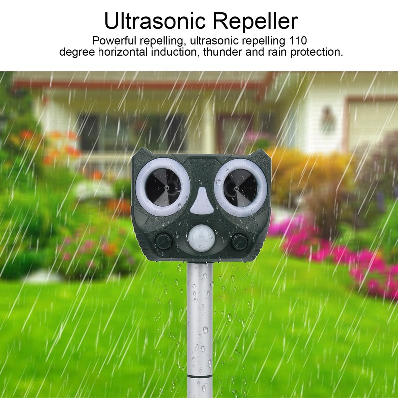 MultiFunctional Solar Ultrasonic Animal Repeller Outdoor Mouse Bird Repeller Device