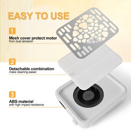 Limegirl Nail Dust Collector for Acrylic Nail, with 2*Reusable Nail Filter, Nail file and Cleaning Brush, Powerful Nail Dust Extractor with Upgraded Dust Collector Nail Tech for Nail Polishing (White)