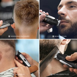 DSP Peanut Cordless Hair Trimmer for Men, High-Speed 7600RPM Clipper, Bald Head & Face Shaver with LED Display, Quick Charge 1.5Hrs & 50Min Runtime