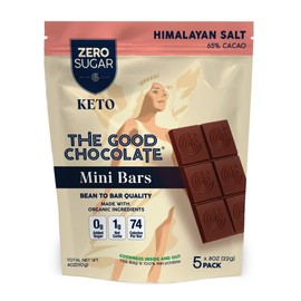 The Good Chocolate - Himalayan Salt Keto Chocolate Mini Bars, Zero Sugar, Lower Net Carb Snack, Lower Calorie, Vegan Chocolate Candy, 1 Snack Pack