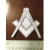 Masons Masonic Silver Blue Iron on Patch 4” Motorcycle -
