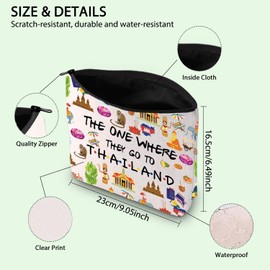 Thailand Trip Makeup Bag Thailand Souvenir Gift Thailand Welcome Bag Thailand Housewarming Gift Travel Memory Gift (Thailand UK)