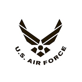 US AIR Force Vinyl Sticker Decals (Pack of 2) for Car Bumper Window Laptop Tablet Phone (3" x 2.8", Black)