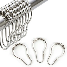 12 Stainless Steel Shower Curtain Rings Heavy Duty Ball Bearing