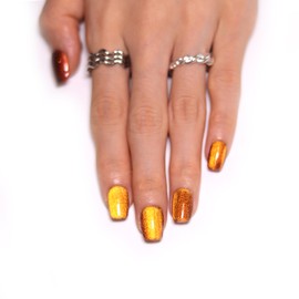 100% handmade press-on nail box with 10pcs (Golden(S))