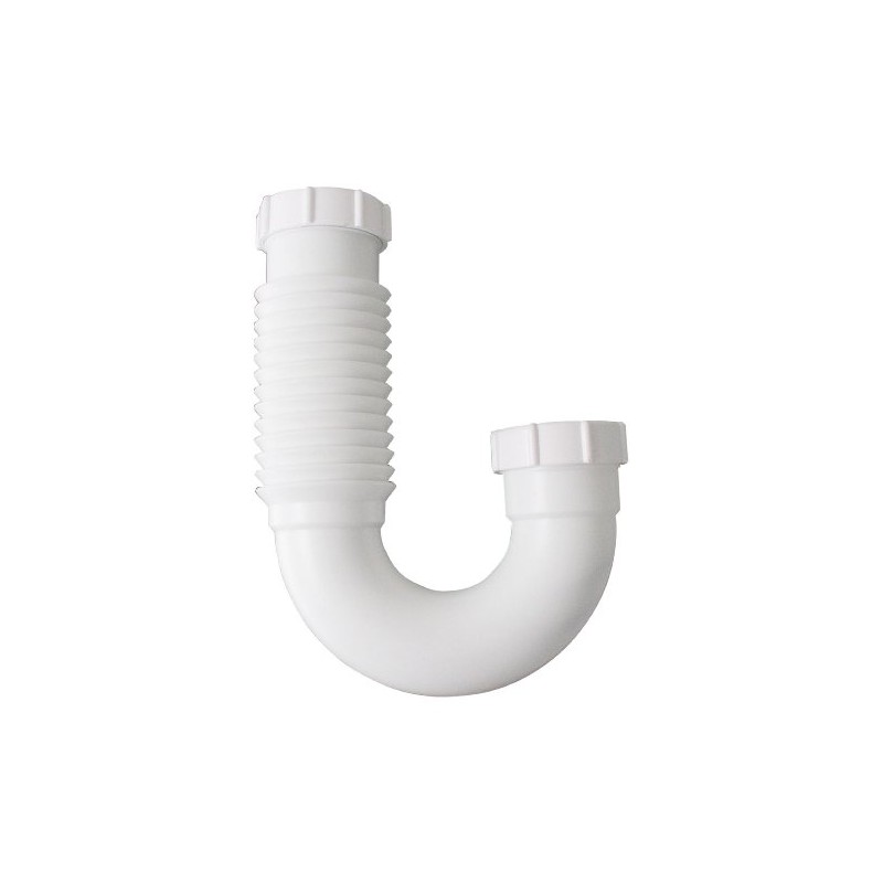 LDR Industries 506 6002 Polypropylene Flexible J-Bend Sink, 1-1/4"/1-1/2"