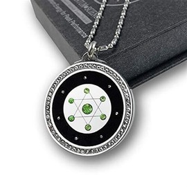 Orgone Meratron Cube 7 Stars Crystals Energy Stone Protection Necklace,Protection and Spiritual Balance(Size:38mm)