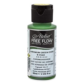 Chroma Atelier Free Flow Acrylic - Chromium Green Oxide, 2oz bottle