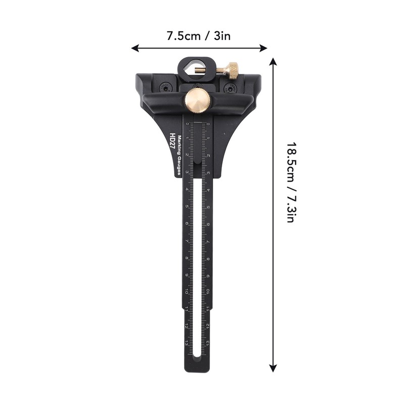 Woodworking Scriber Aluminium Alloy Multifunctional Marking Line Ruler T Type