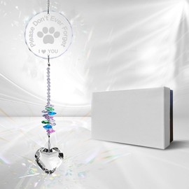 hanvate Pet Memorial Suncatcher, Dog Memorial Gifts for Loss of Dog, Pet Loss Sympathy Gifts, Thoughtful Dog Cat Remembrance Bereavement Crystal Sun Catcher