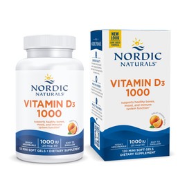 Nordic Naturals Nordic Naturals Vitamin D3 1000, Orange - 120 Mini Soft Gels - 1000 IU Vitamin D3 - Supports Healthy Bones, Mood & Immune System Function - Non-GMO - 120 Servings