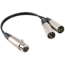 Yeung Qee XLR Splitter Cable 1 ft, 3 Pin XLR Female to Dual XLR Male Y- Cable Balanced Microphone Splitter Cord Audio Adaptor