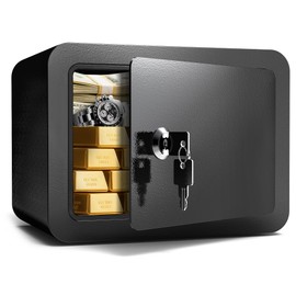 Safe Box, 2.0 cub Home Safe Caja Fuerte Para Dinero Money Safety Box for Cash Documents Small Safes for Home with Digital Electronic Keypad & Removable Shelf (2.0 Cubic Feet)