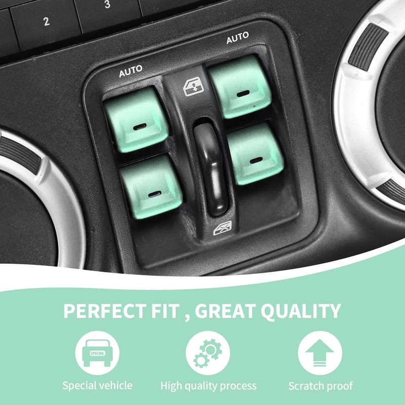RAZPOY JK Window Switch Cover, 4PCS Center Console Window Switch