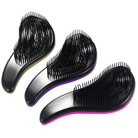 Vtrem 3 Pack Detangler Brush Professional No Pain Detangling Hairbrush Comb Anti-knot Massage Comb Glide for Natural, Curly, Straight, Wet or Dry Hair (Gold/Purple/Rose-red)