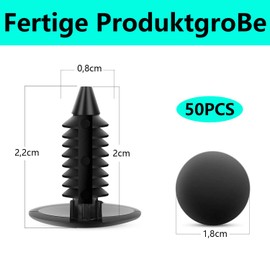 QZKJQDD 8 mm Expansion Rivets Plastic, Door Trim Bumper Rivets Clip, Car Mounting Clips, Bumper Reinforcement Clips, Plastic Rivets Mounting Kit Clips for Car (Pack of 50)