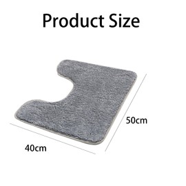 GETJOY Pedestal Mat for Toilet, U-Shaped Non-Slip Bathroom Mat, Soft Absorbent Toilet Rug, 50x40cm Grey Mat, Machine Washable and Quick Drying for Easy Care, Ideal for Daily Use