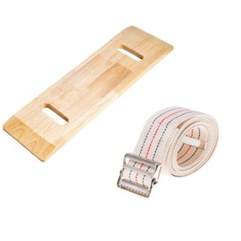 COW&COW 30" Wooden Transfer Board and 60" Transfer Belt Kit for Patient, Senior and Handicap Move Assist and Slide Transfers (30Inch)