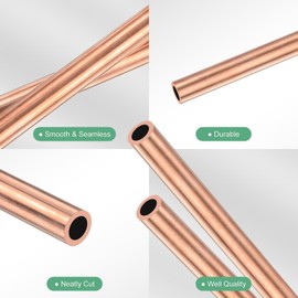 M METERXITY 2-Pack 250mm Brass Round Tube, 3mm OD 0.5mm Wall Thickness H65 Brass Seamless Tubing for Construction/Machining/DIY Crafting, Metal Straight Pipe [0.12x0.02x9.8IN]