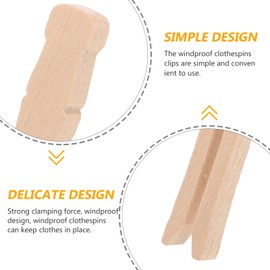 HOLIDYOYO Wooden Traditional Clothespins, 100pcs Wooden Clothespins for Crafts Laundry Clips Rustic Wood Clothespin Dolly