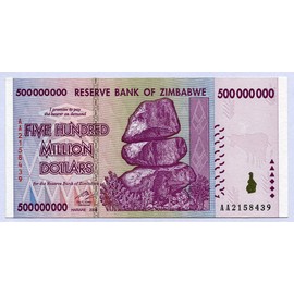 Zimbabwe Pick No. 82 2008 500 Million Dollars (Banknotes for collectors)