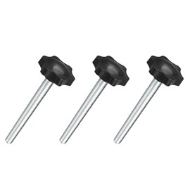 TA-VIGOR 3Pcs M8 x 70mm Plum Hex Shaped Clamping Screw Knob, 38mm Dia Plastic Head Clamping Knob Handle Male Thread Thumb Screw