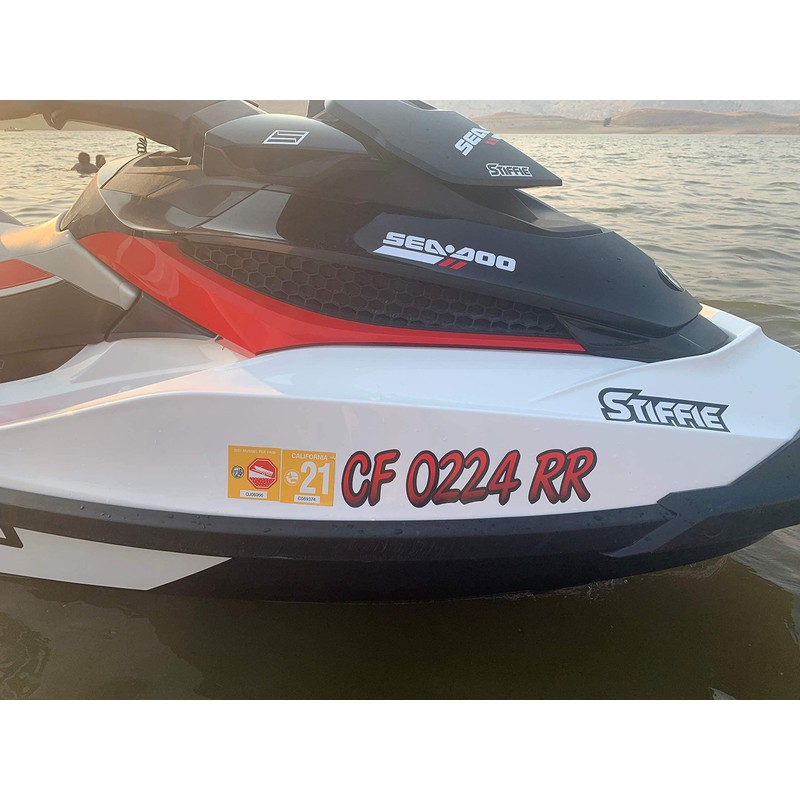 STIFFIE Whipline Black/Metallic Gold 3" Boat & PWC Registration Decals