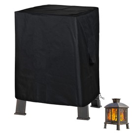 SheeChung Fire Pit Cover 32" Lx23 Wx40 H for Panovue Metal Chiminea Fire Pit,Heavy Duty 600D Outdoor Cover for Wood Burning Fire Pits,Waterproof Square Chimineas Fireplace Protection