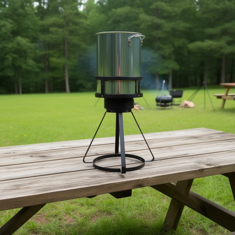 Outdoor Cookware Aluminum Fryer 13x32in Gas Stove Rack Tripod Stand
