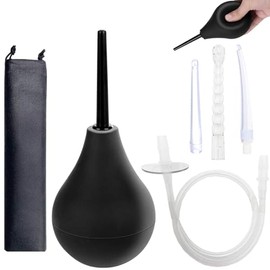 Pera de Limpieza Hombre, 7.6 OZ Limpieza Mujer, Incluye 4 Boquillas de Repuesto y Manguera, Materiales de Alta Calidad, Libre de BPA, Adecuado para Ducha Anal y Vaginal