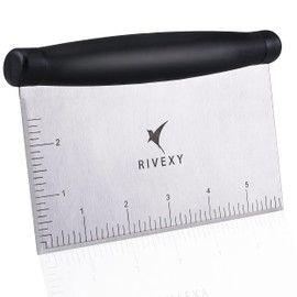 Rivexy Griddle Scraper Stainless Steel – Grill Scraper for Griddle, Griddle Scraper Tool, Flat Top Grill Scraper, Dough Scraper use for Chopping, Dicing, Cutting, Mixing Food and Cleaning