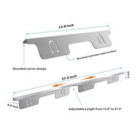 rflaueo 4pcs Stove Gap Covers Stainless Steel Retractable Stove Gap Fillers Range Trim Kit Kitchen Stove Counter Gap Cover Length 13.8"/350mm to 27.5"/700mm for Kitchens Stoves(U264-4)
