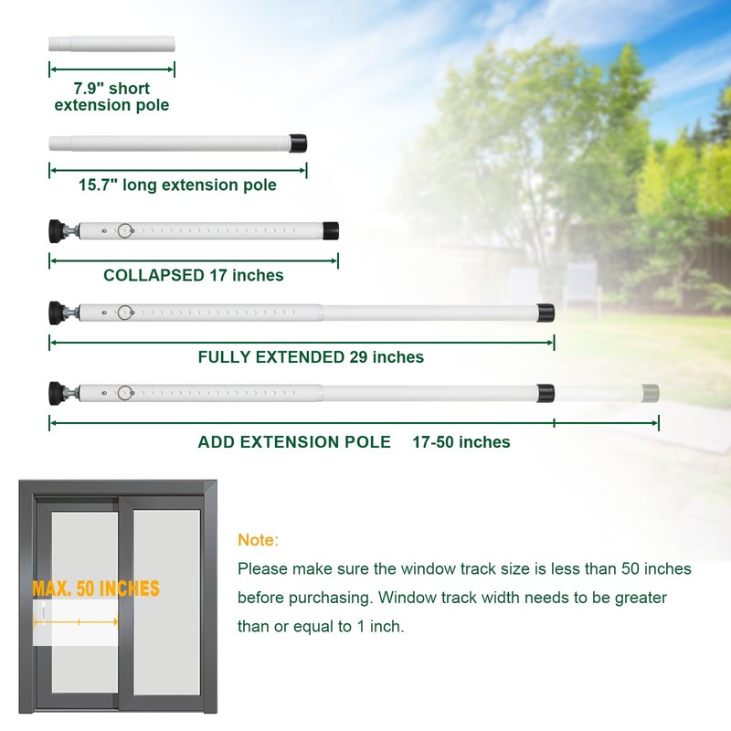 Sliding Door Security Bar, Child Safety Window Locks for Up