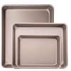 Dicunoy Set of 3 Deep Baking Pans, Nonstick Rectangle Cake