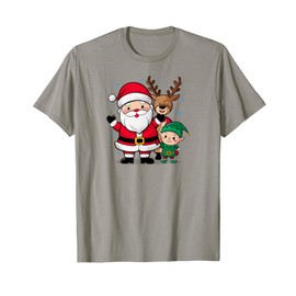 Santa Claus Reindeer Elf Holiday Christmas T-Shirt