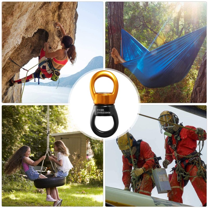 MALAYAS Rotation 360° Rotator Swing,30kN Micro Rotator Climbing Rope Swivel