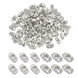 PATIKIL 3030 Series M3 t Nuts, 100pcs t Slot Nut Hammer Head Fastener Nut, Nickel Plated Carbon Steel Nut for Aluminum Profile l Silver