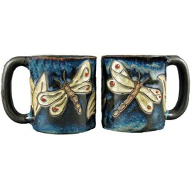 Mara Stoneware Mug - Dragonfly - 16 oz - Set of 2 Mugs