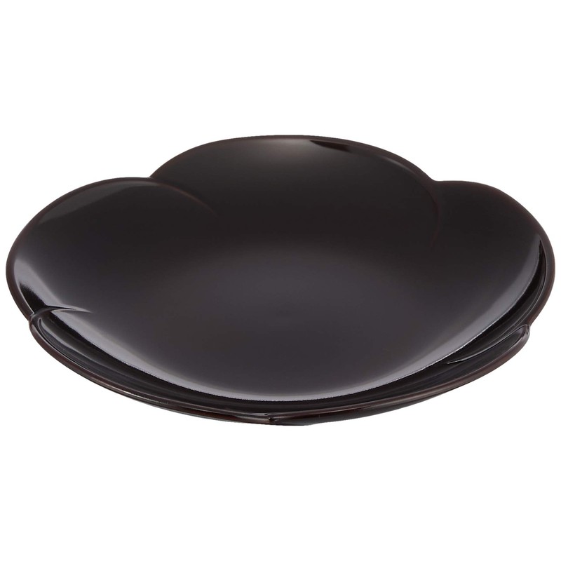 Mitani M17347-5 Yamanaka Lacquerware Medium Plate, Dark Brown, 5.9 inches