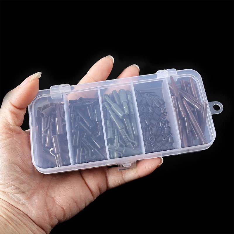 120Pcs Carp Fishing Tackle Kit, Safety Lead Clip Tail Cone