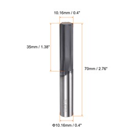 HARFINGTON Carbide Chucking Reamer 0.4"(10.16mm) Dia Straight Flute Straight Shank Machine Reamer Tool for Metal and Lathes CNC Machining Centers, Black