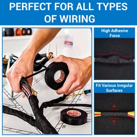 CANOPUS High Heat Harness Tape 51036 (10-Pack), 0.75 in x 27.34 yd, for Wire Harness, Automotive Engine and Electrical Insulation